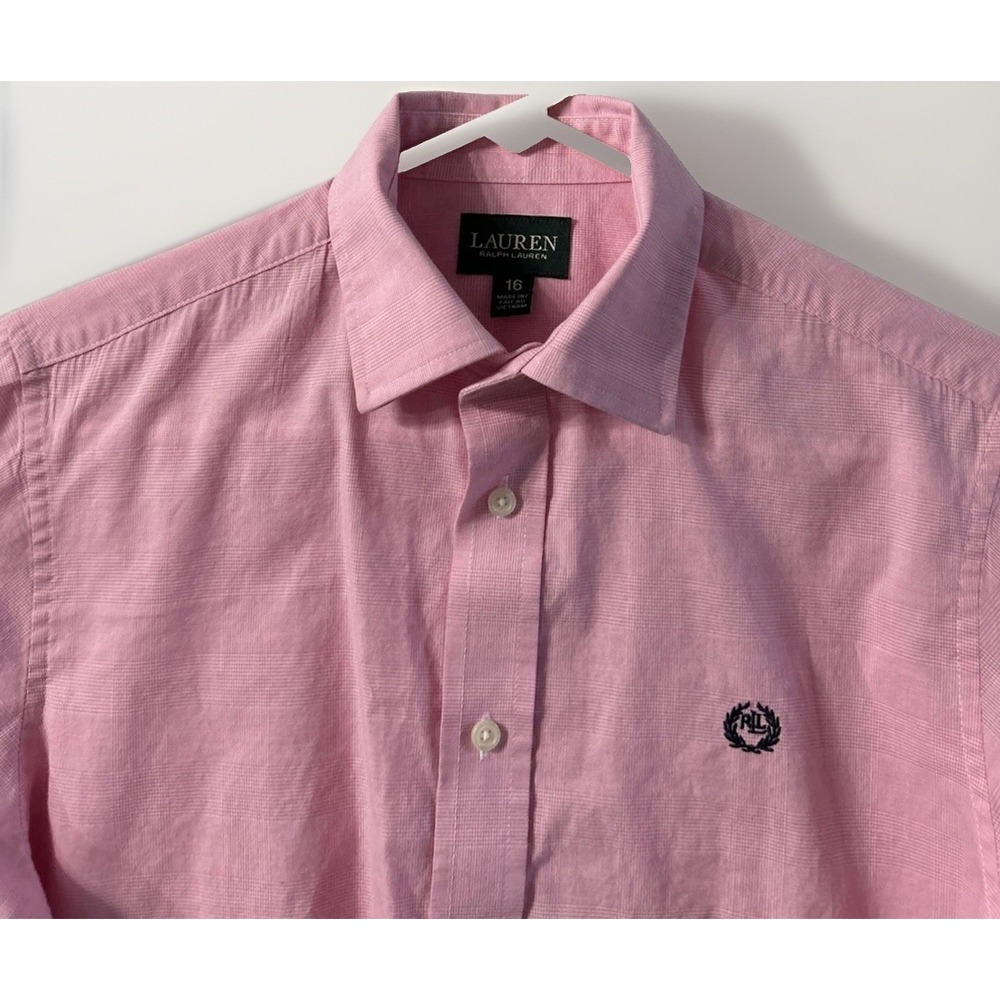 Boys Lauren Ralph Lauren Long Sleeve Oxford Button Down Shirt Size 16 Casual